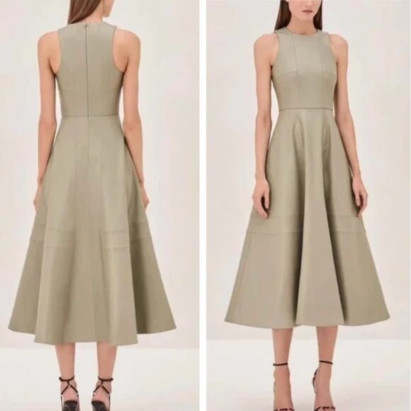 BEST Alexis England Midi Dress XSmall Sage Green Cocktail Party Formal - Picture 3 of 13